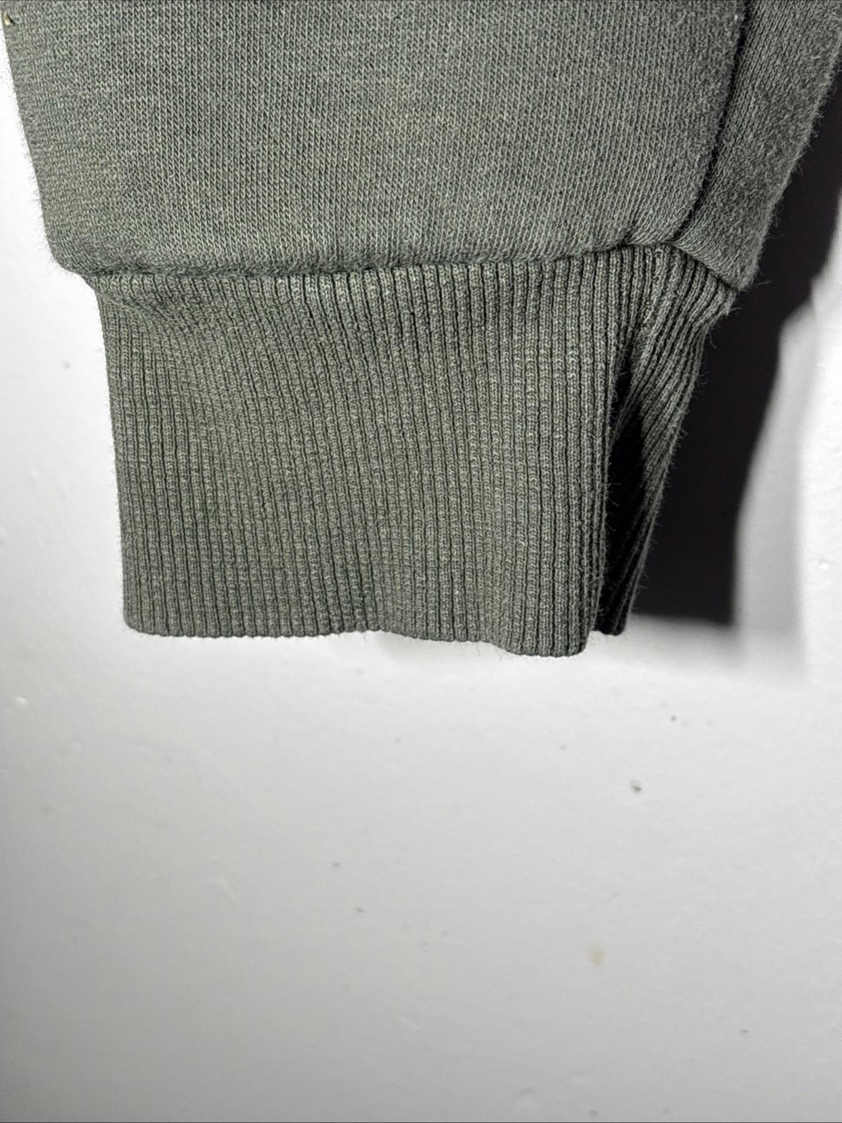 Vintage Stone Island Men’s Green Khaki XXL Full Zip Quilted Fleece Jacket Sweat