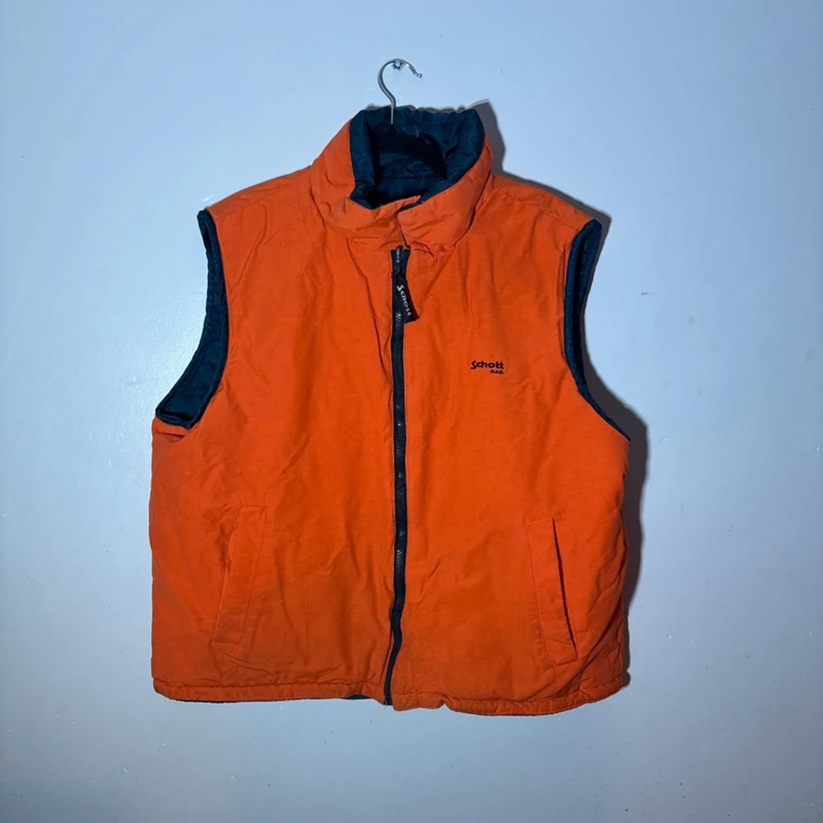 Schott NYC Reversible Nylon Vest Puffer Gilet Body warmer Men’s Size L Large VGC