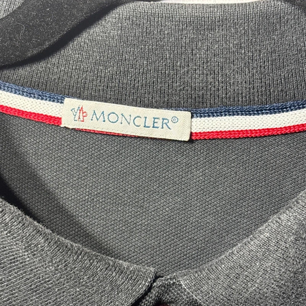 moncler black with red white blue detailing polo shirt tee top 3XL (fits XL)