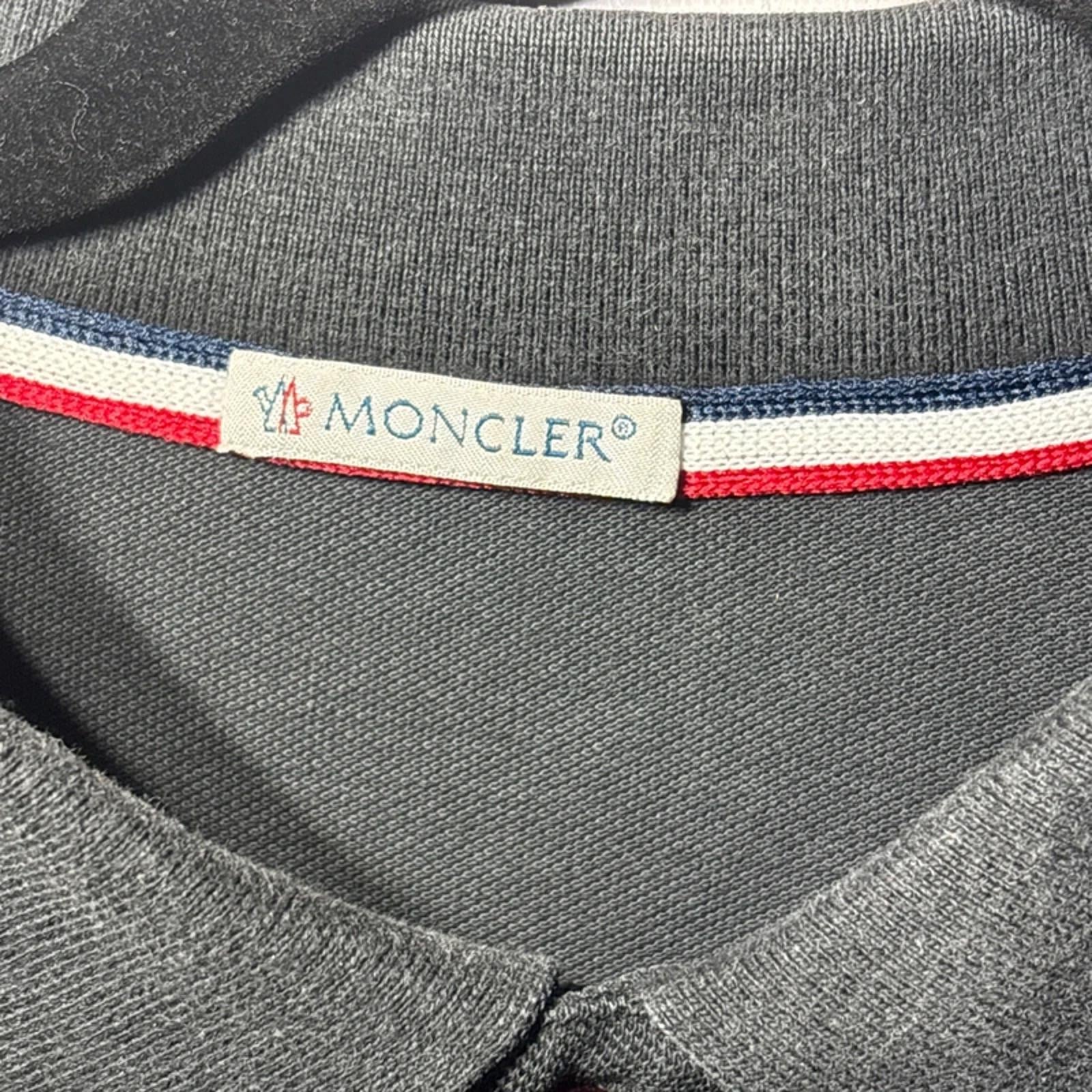 moncler black with red white blue detailing polo shirt tee top 3XL (fits XL)