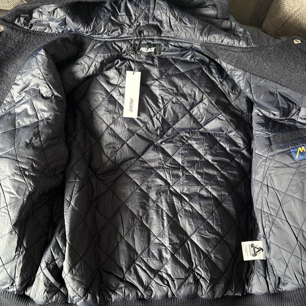 Palace navy FW24 hooded Varsity Jacket Size L 2024 Navy Brand New 100% authentic