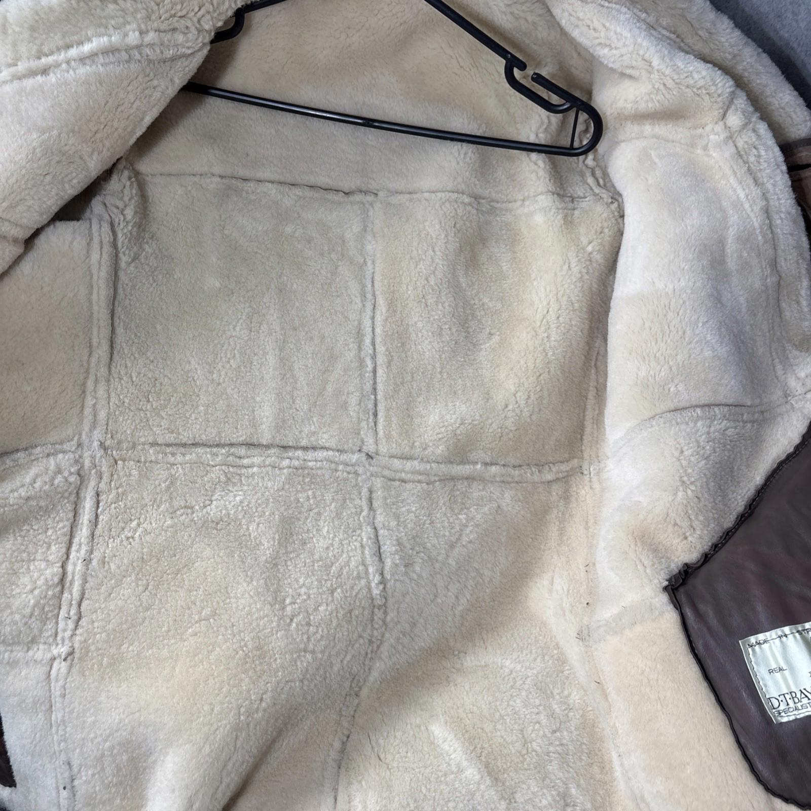 D.T BAYLISS & SON LTD VINTAGE WOMEN'S BROWN SHEEPSKIN COAT SIZE 16UK suede outer