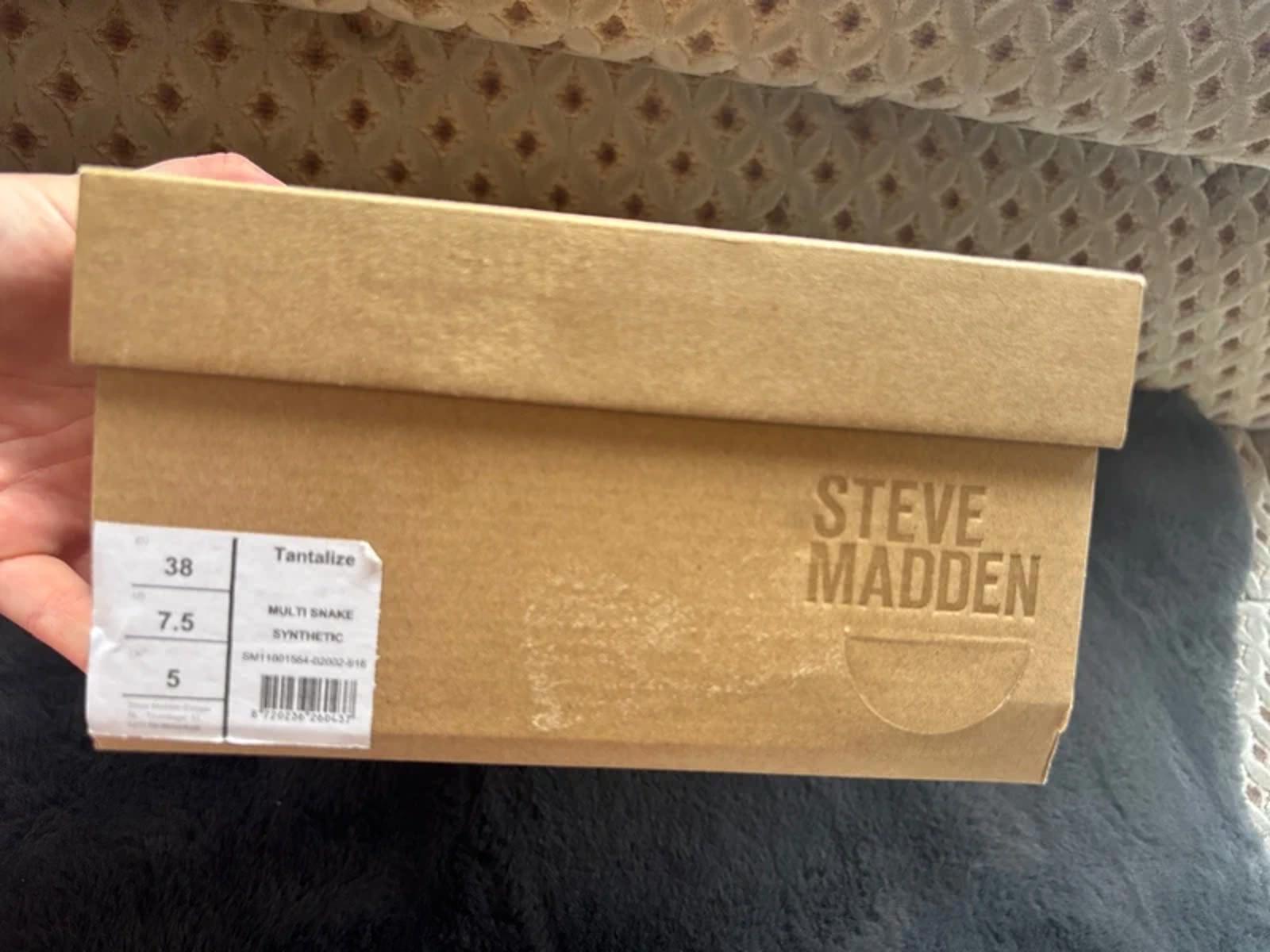 Woman’s Steve Madden Tantalize Multi Coloured Snake Skin Heels - Size UK5