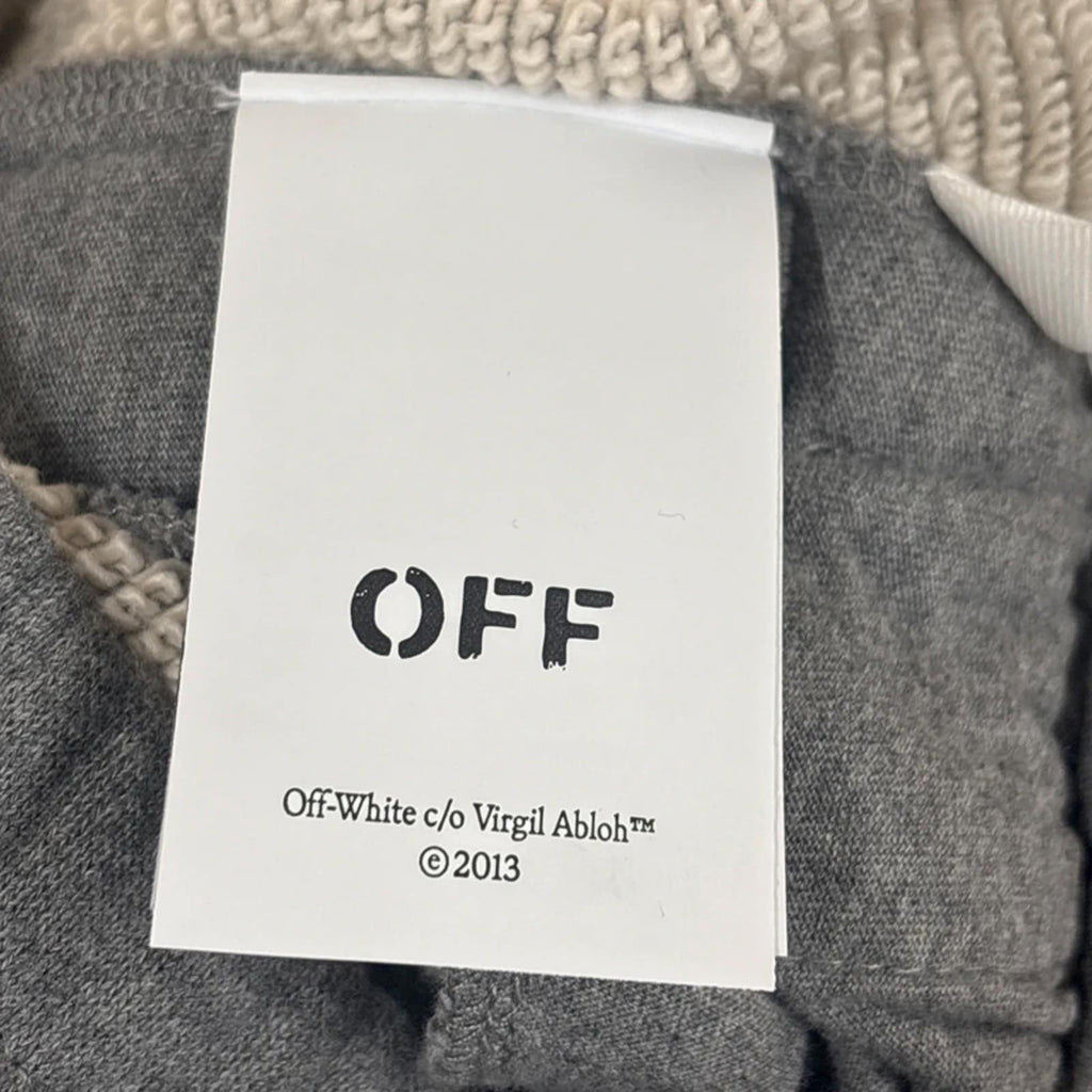 Off-White Logo Embroidered Joggers Track Pants Melange Grey Nautical Blue XS NWT