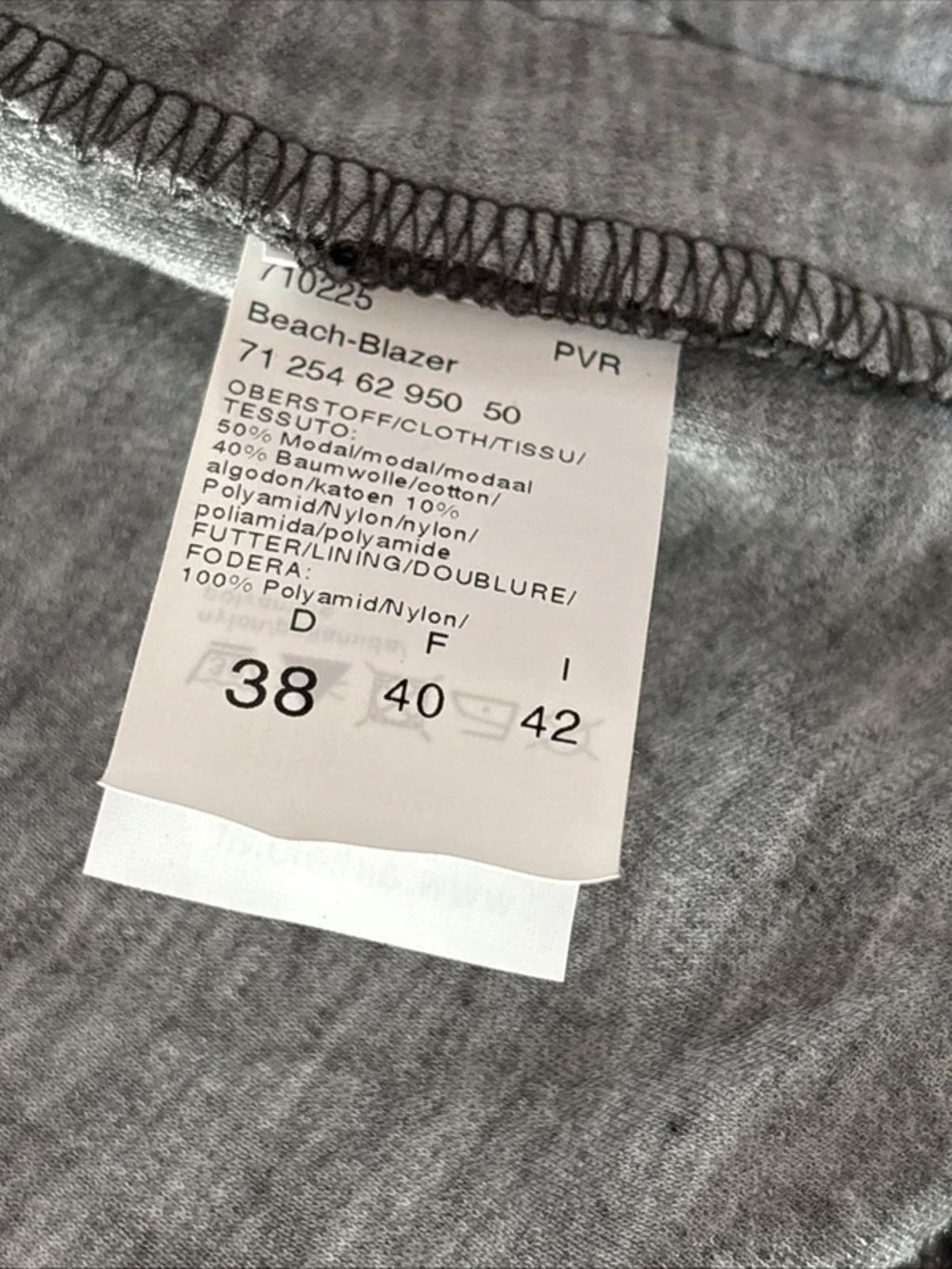 Airfield Beach Blazer Jacket Womens Size 10 UK EU 38 Grey Modal Cotton Blend New
