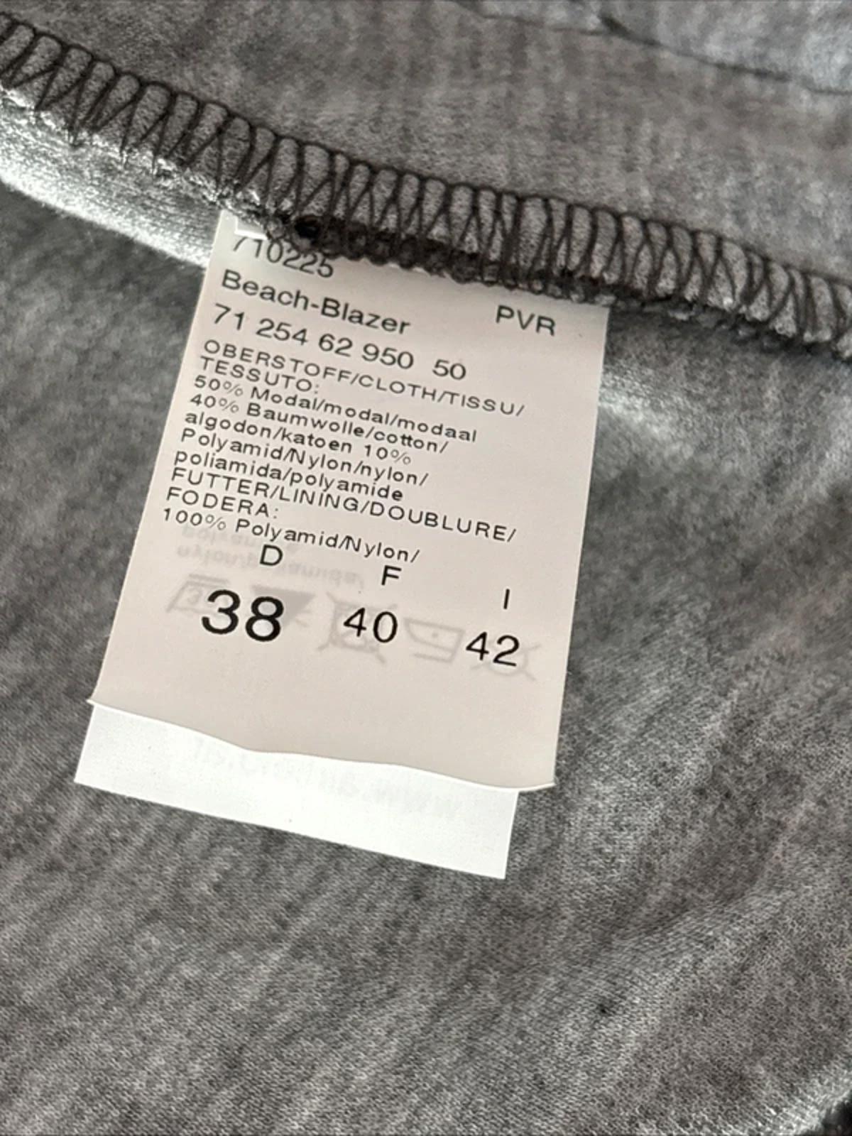 Airfield Beach Blazer Jacket Womens Size 10 UK EU 38 Grey Modal Cotton Blend New