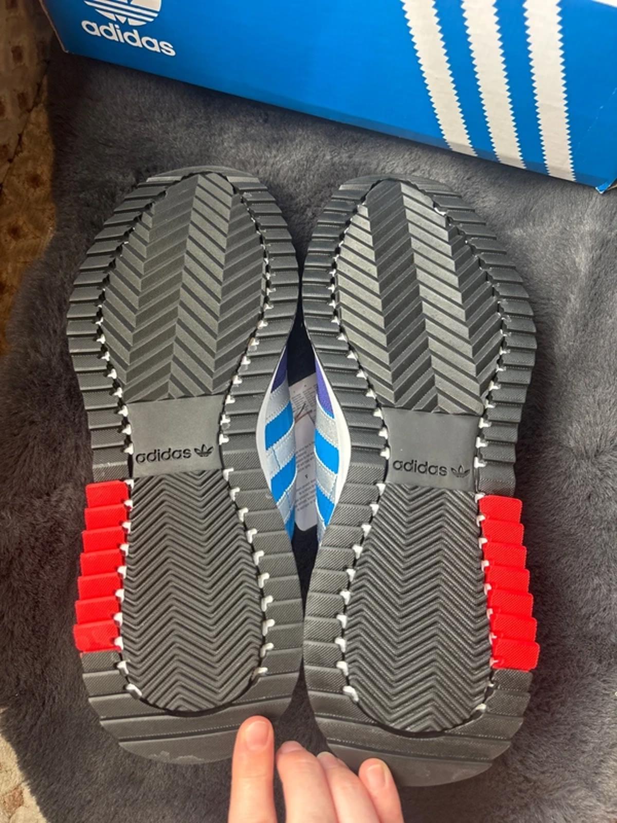 Mens Adidas Retropy F2 Legacy Indigo Red Trainers - Size UK11