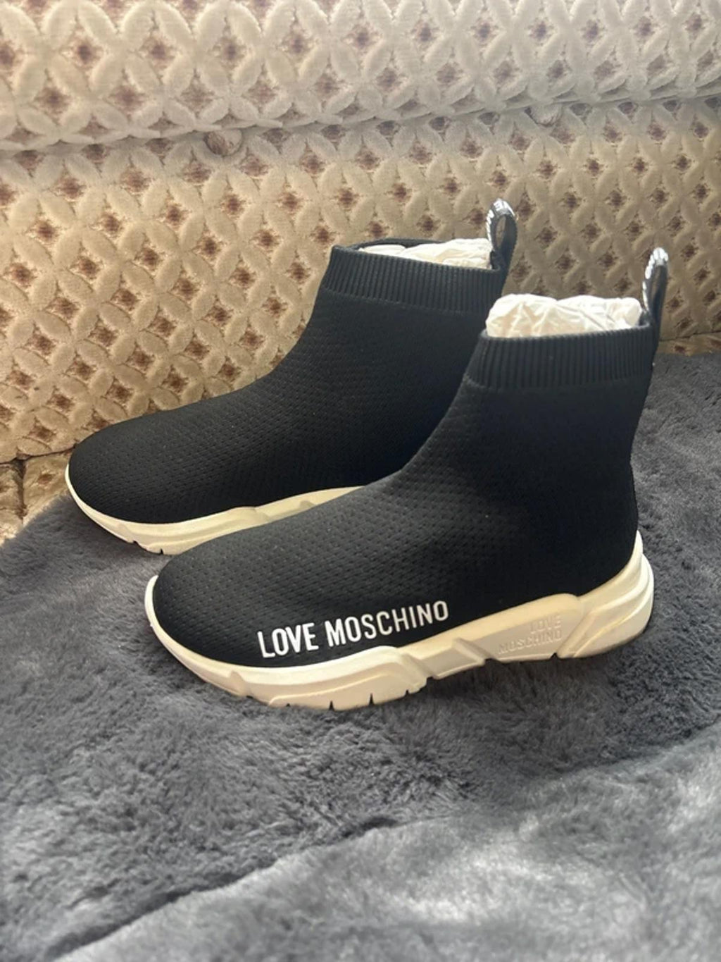 Love Moschino Logo Sock Trainers - Size UK8