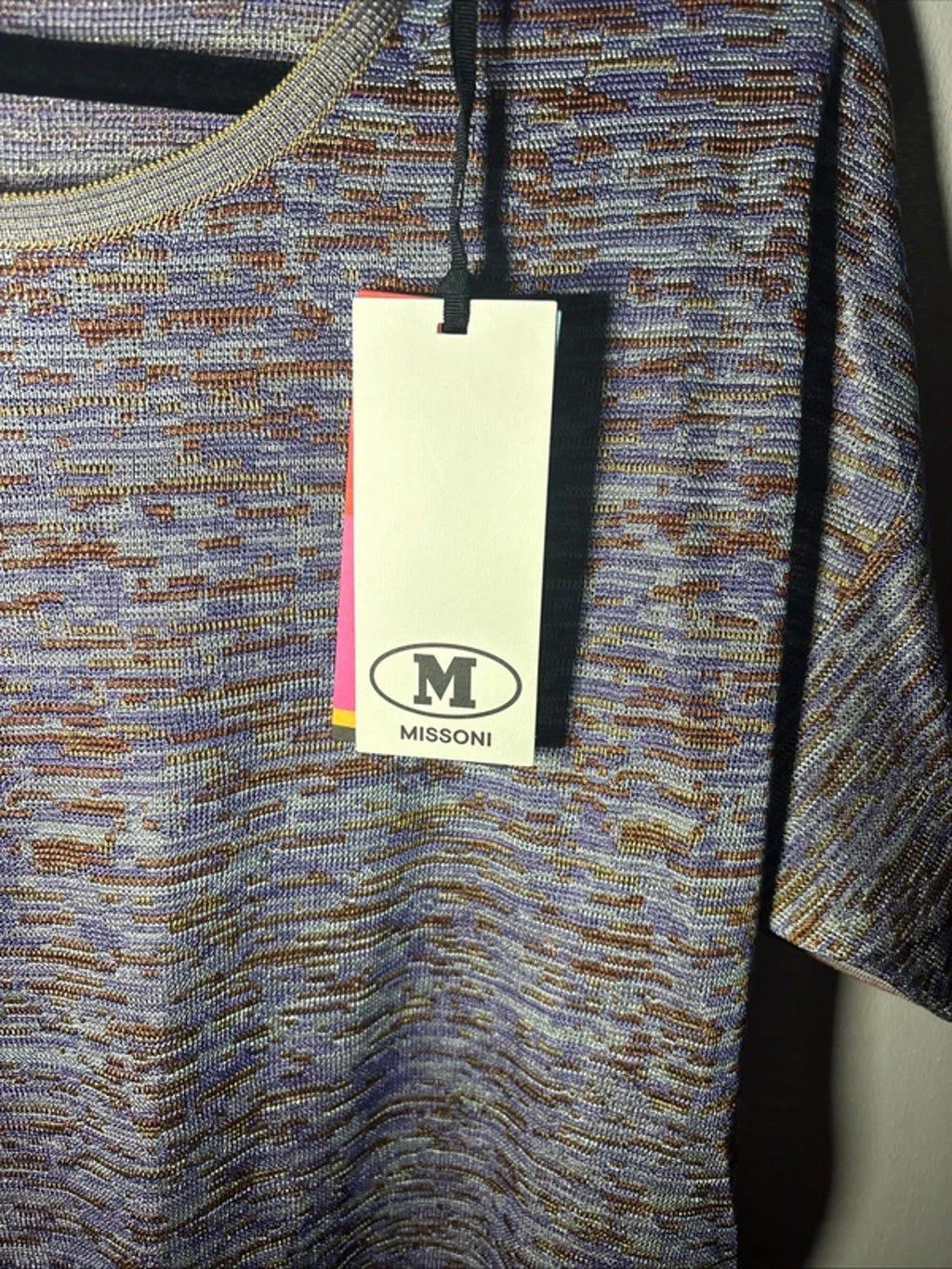 Missoni T-Shirt Multicoloured Crew Sweater Pattern Brand New Size 16 XL RRP £190