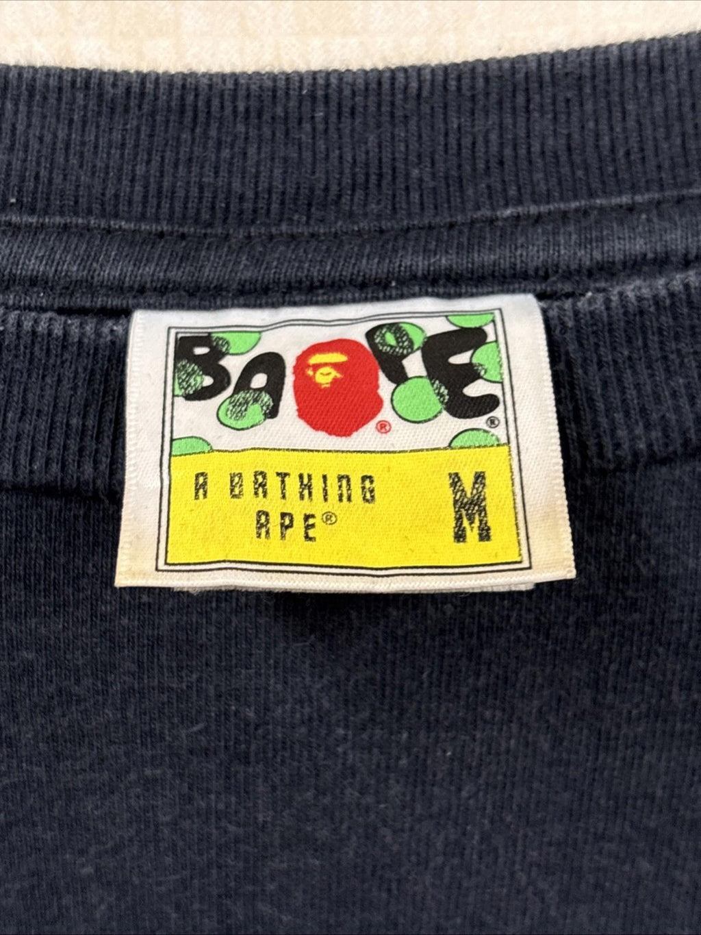 A Bathing Ape BAPE City Camo Ape Face On Bapesta Tee Black Size M T Shirt VGC