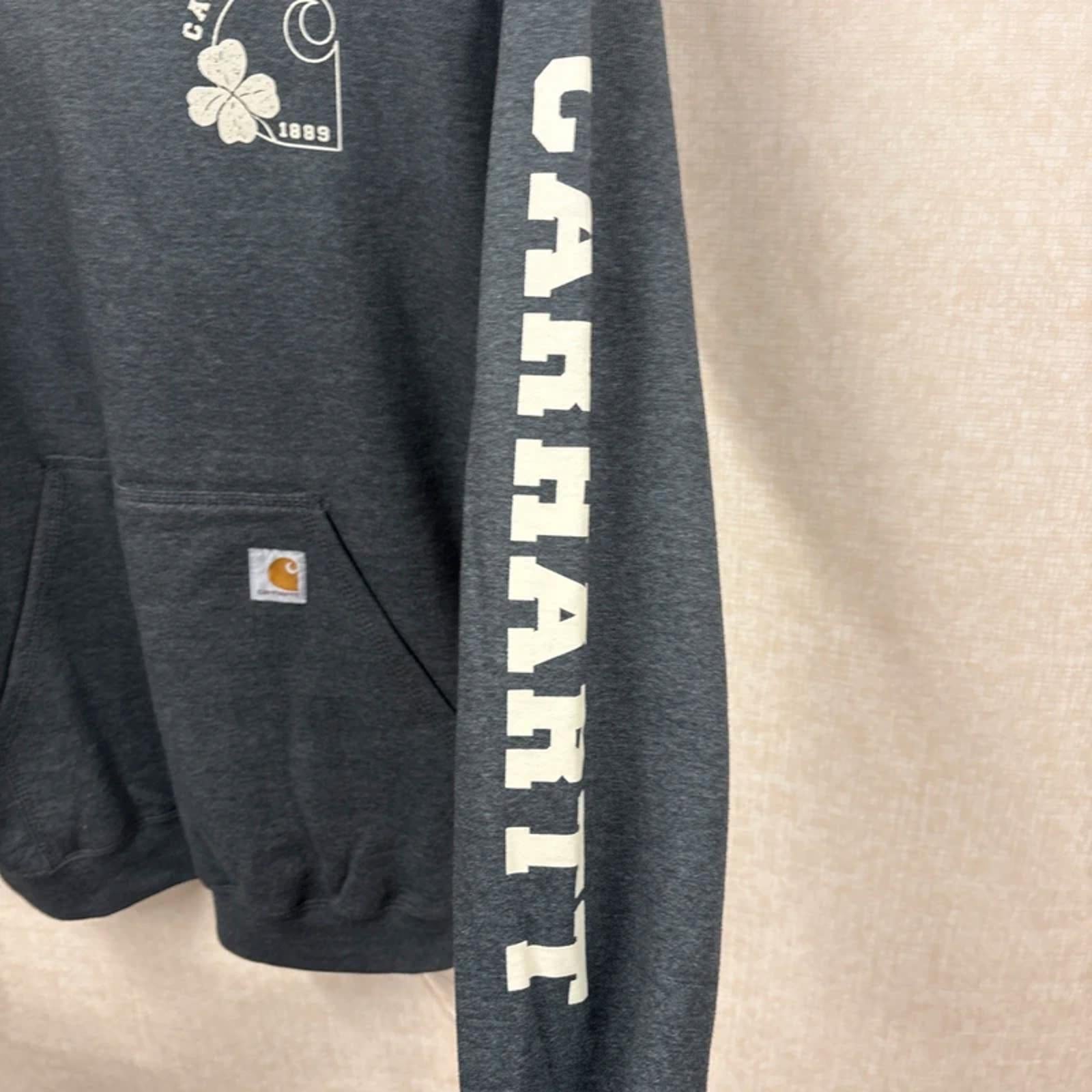 Carhartt Loose Fit Mid weight Hooded Shamrock Graphic Hoodie Size Medium