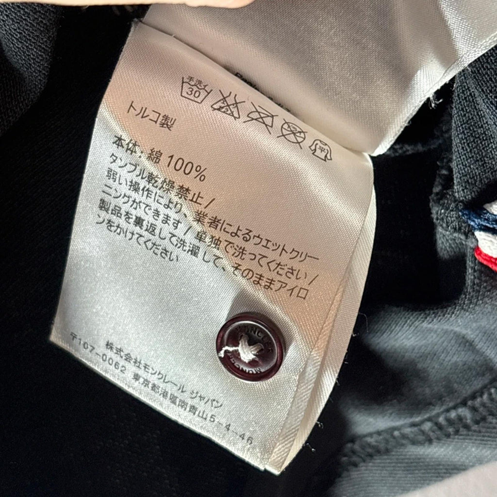moncler black with red white blue detailing polo shirt tee top 3XL (fits XL)