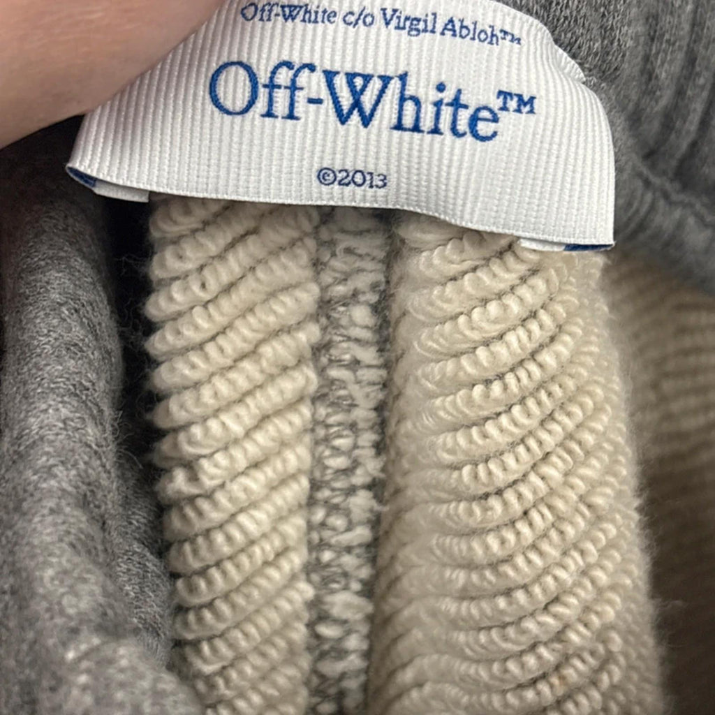 Off-White Logo Embroidered Joggers Track Pants Melange Grey Nautical Blue XS NWT