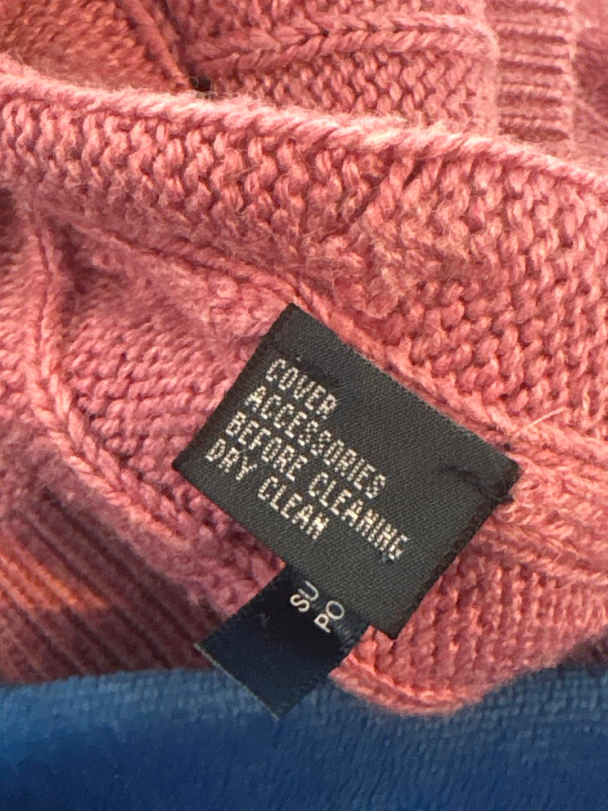 Ralph Lauren Pink Cable Knit Half Zip Sweater 100% tussah silk leather zip XL
