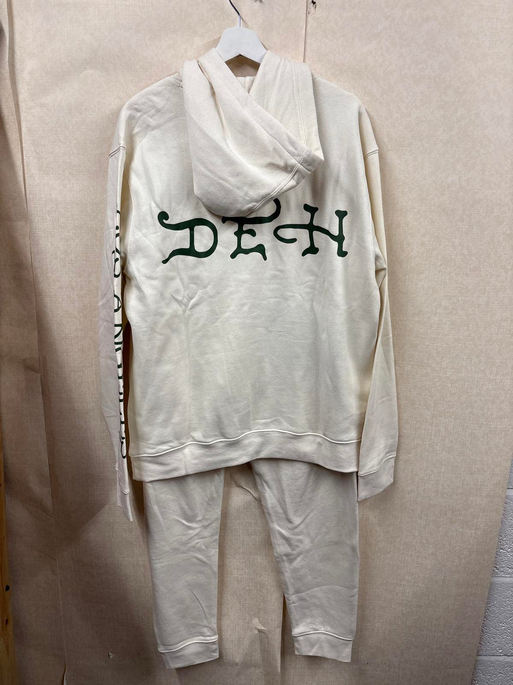 Ed Hardy White ivory Hoodie & Joggers Set Dragon tiger Print size L large new