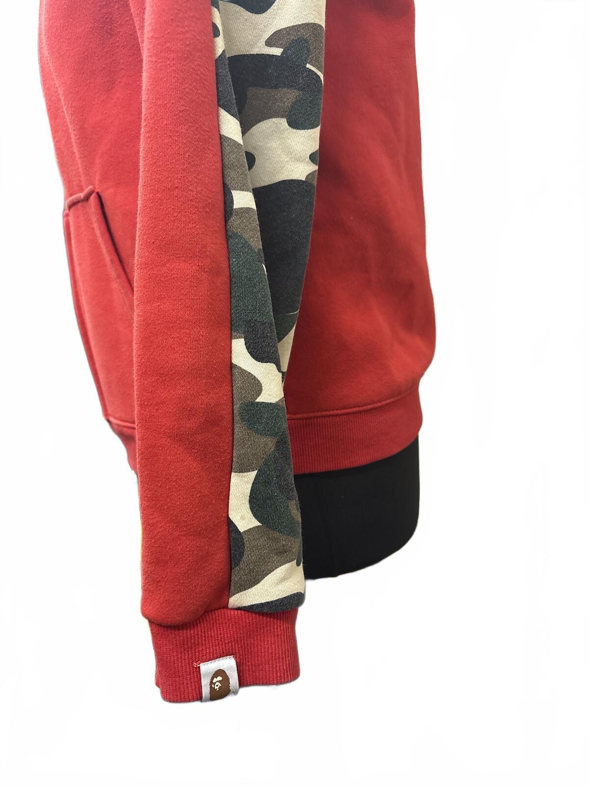 Bape a bathing ape Red full zip first shark Hoodie Camo Details size M