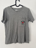 Uniqlo UT Grey T-Shirt with Embroidered Pocket Design Size S