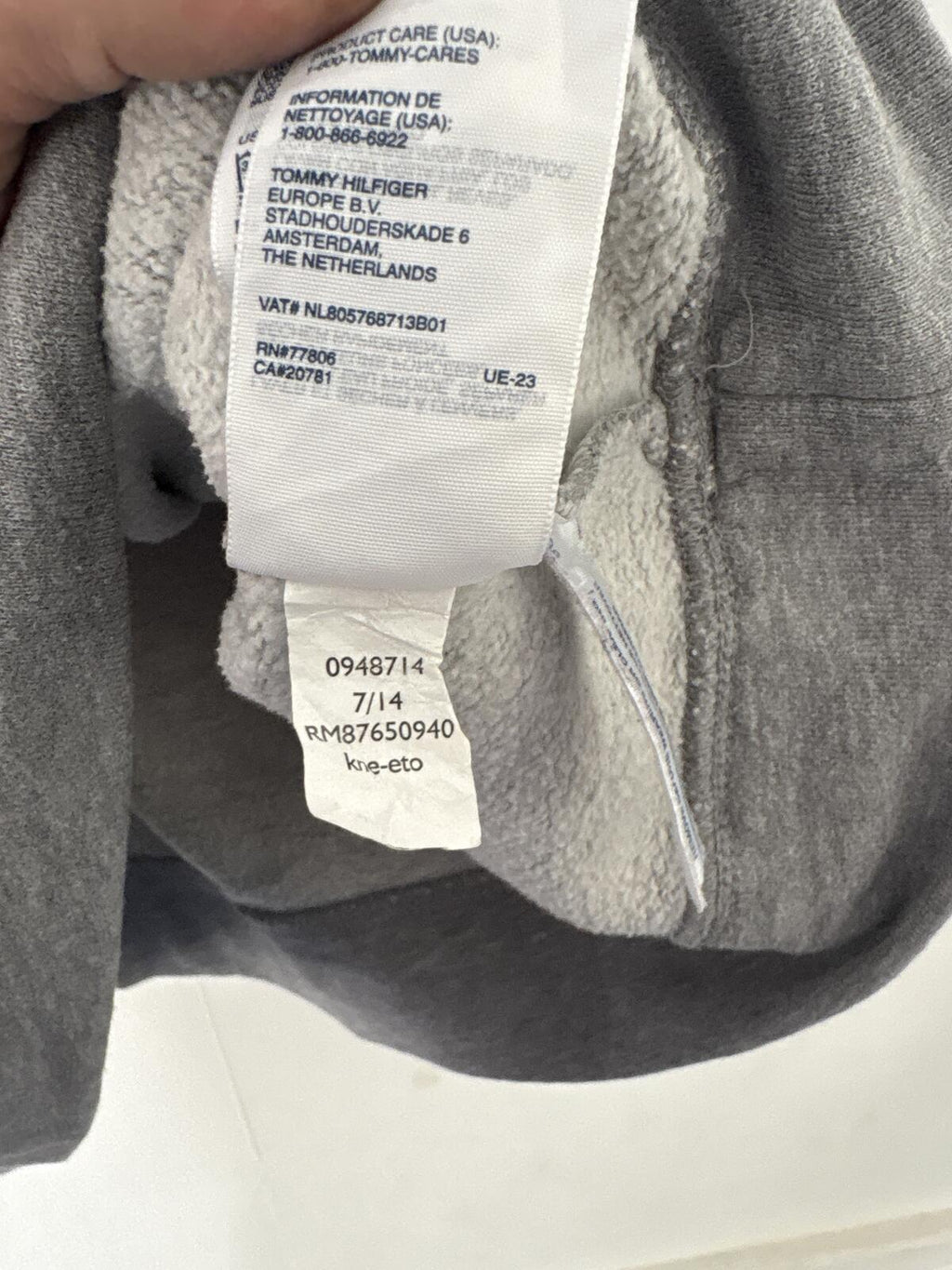 Tommy Hilfiger Grey Hoodie with Sherpa Lining and fluffy Teddy 'H' Patch size M