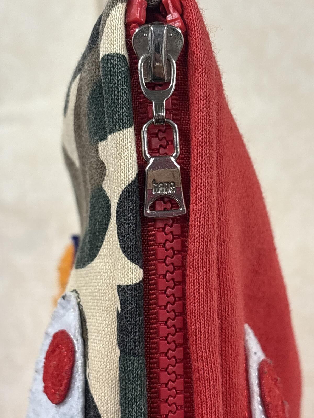 Bape a bathing ape Red full zip first shark Hoodie Camo Details size M