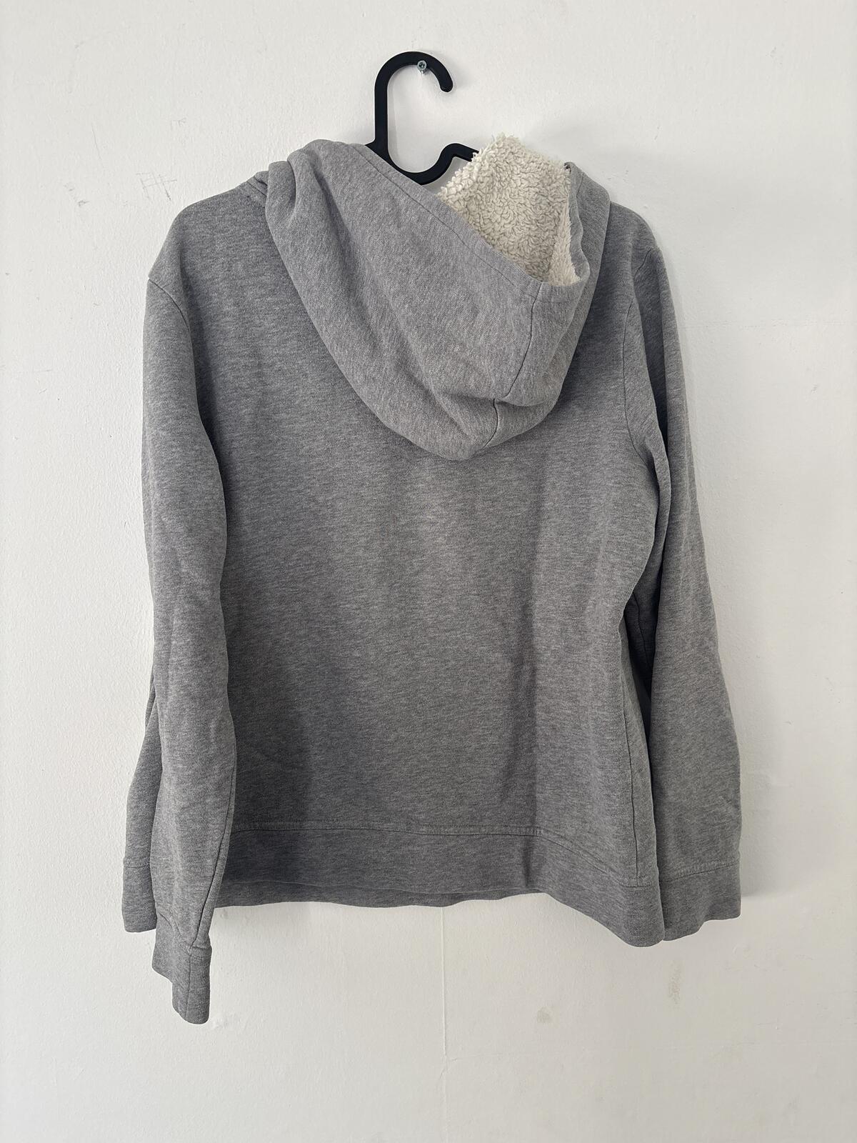 Tommy Hilfiger Grey Hoodie with Sherpa Lining and fluffy Teddy 'H' Patch size M