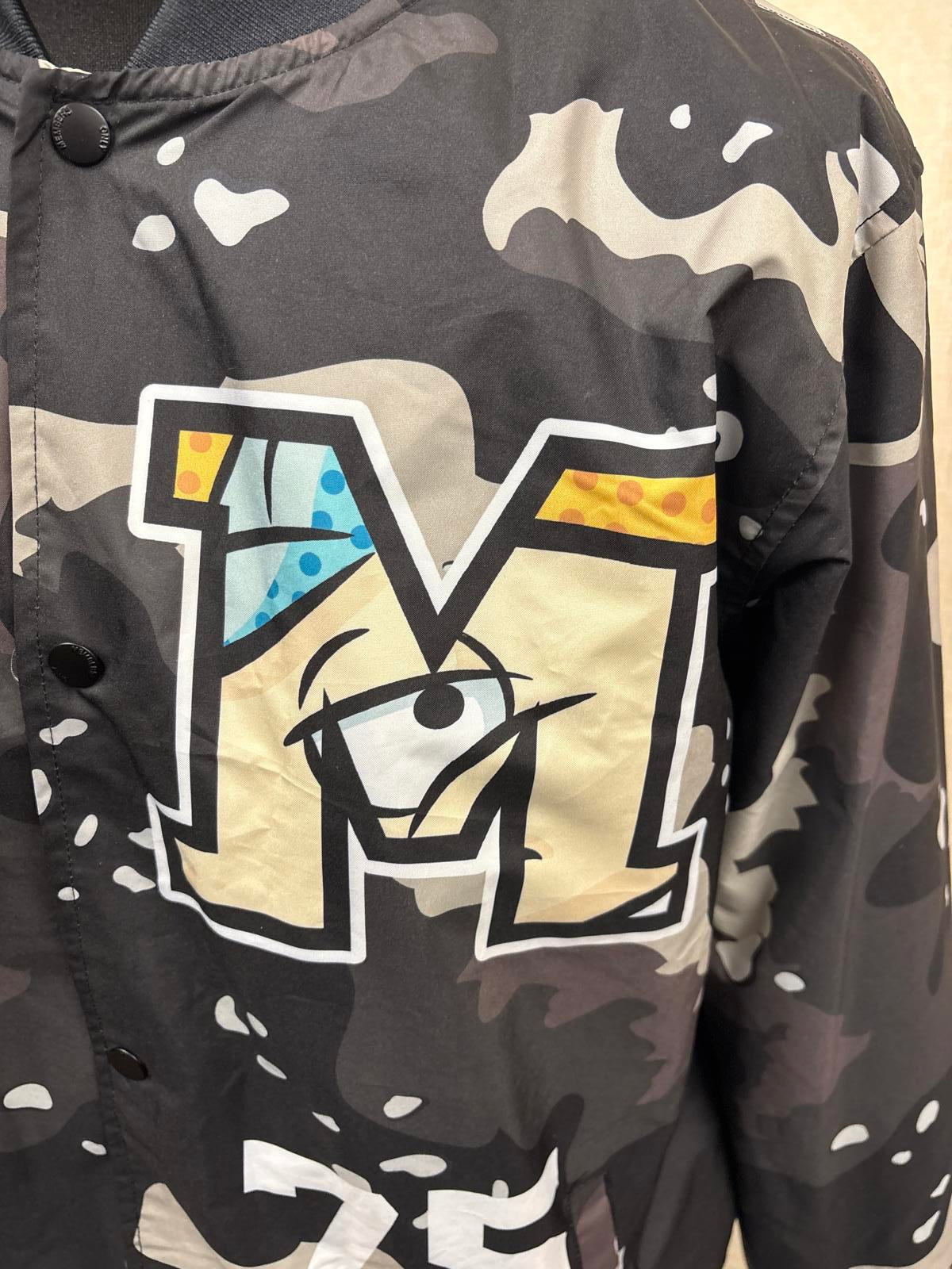 Members Only X Nickelodeon hey Arnold Black Camouflage Bomber Jacket Size L new