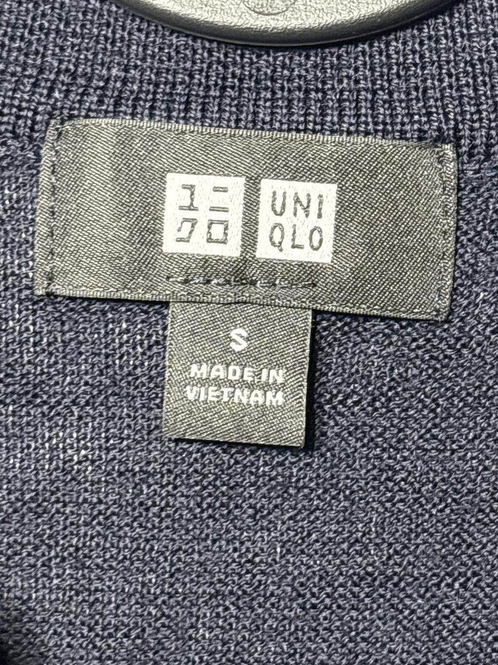 Uniqlo Men's Navy Wool Long Sleeve Polo Shirt Size S small 100% wool