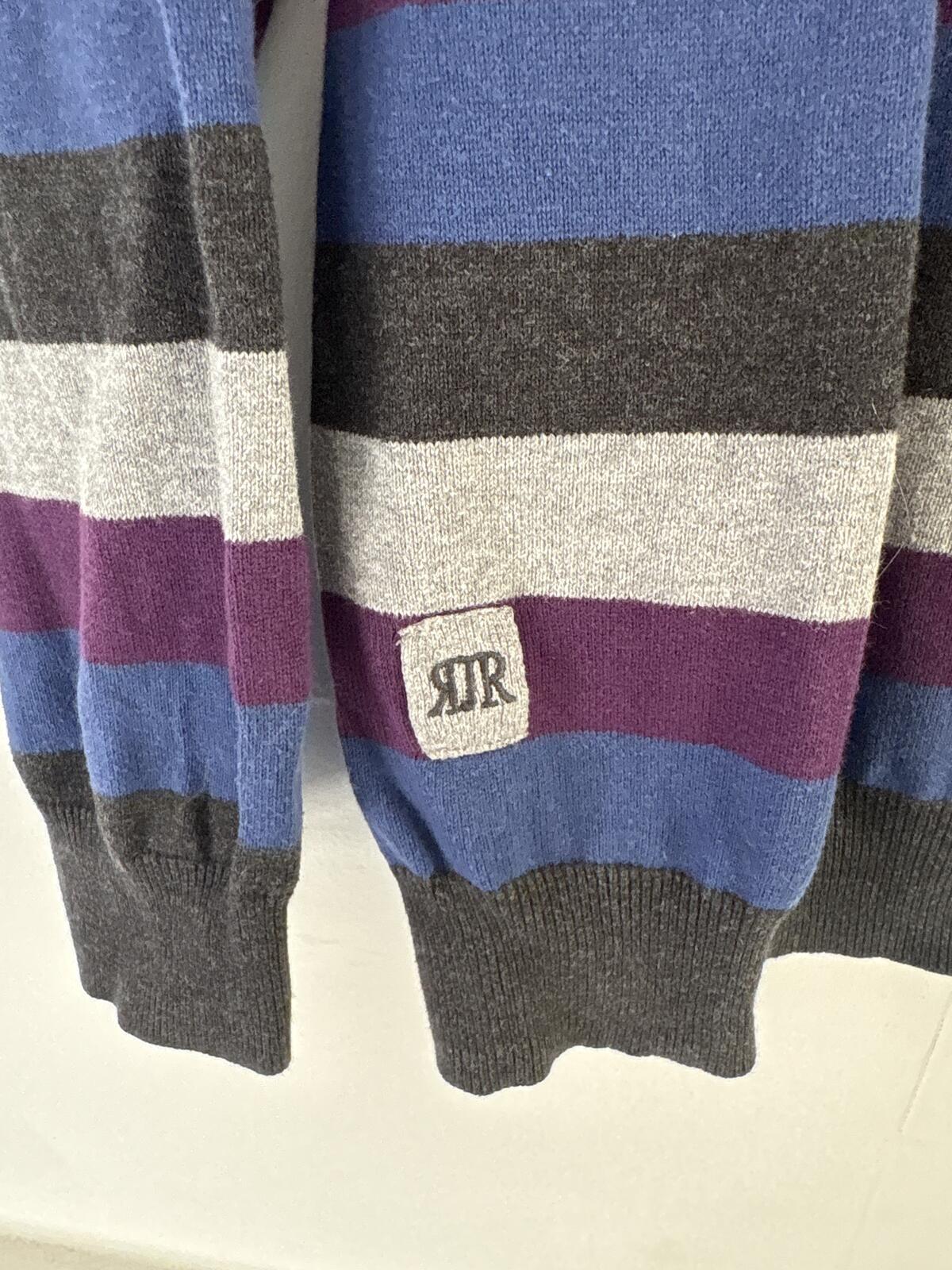 Rocha John Rocha Striped V-Neck Sweater Size L 100% cotton