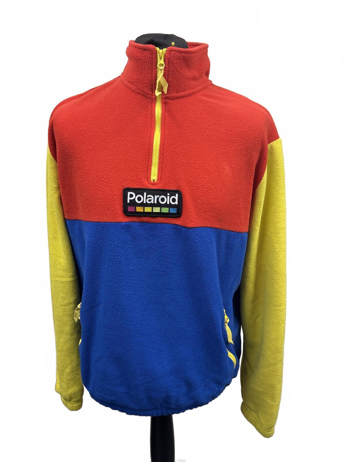 Polaroid Colourblock Fleece Pullover with Half Zip size L UK kangaroo pocket