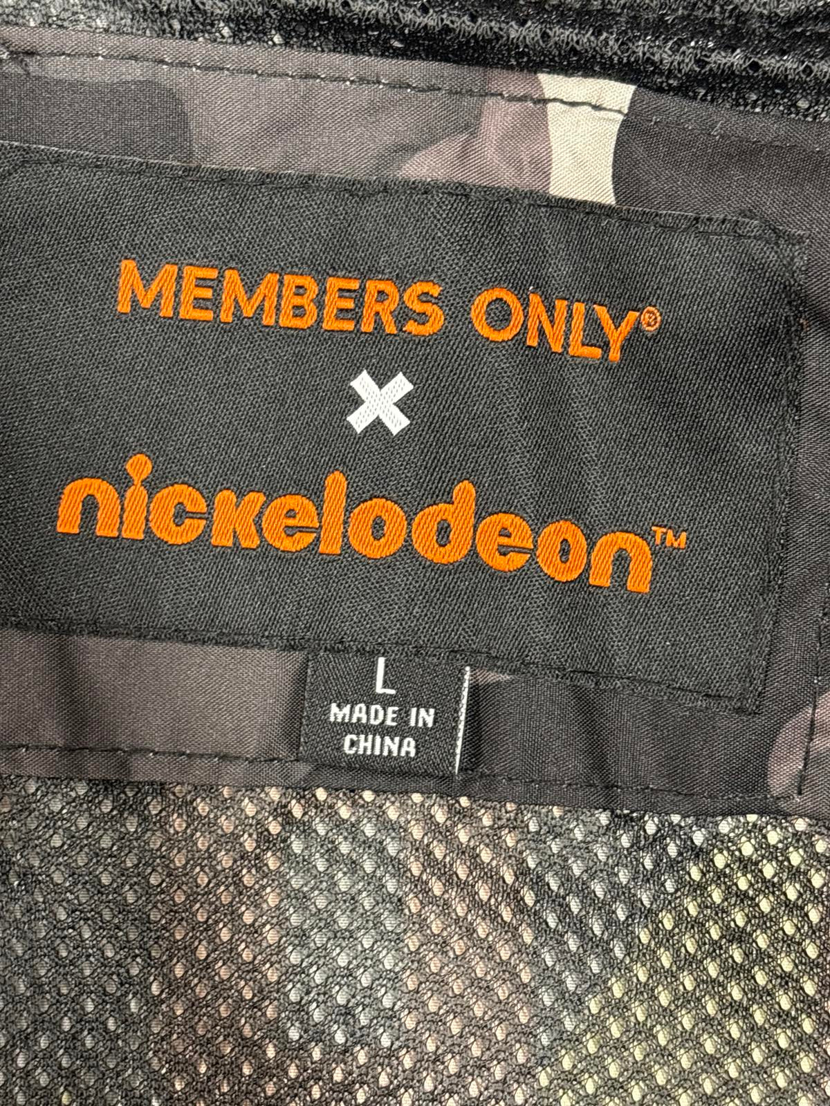 Members Only X Nickelodeon hey Arnold Black Camouflage Bomber Jacket Size L new