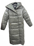 Barbour International Aldea Long Puffer Coat fibre down Olive khaki Green Size 8