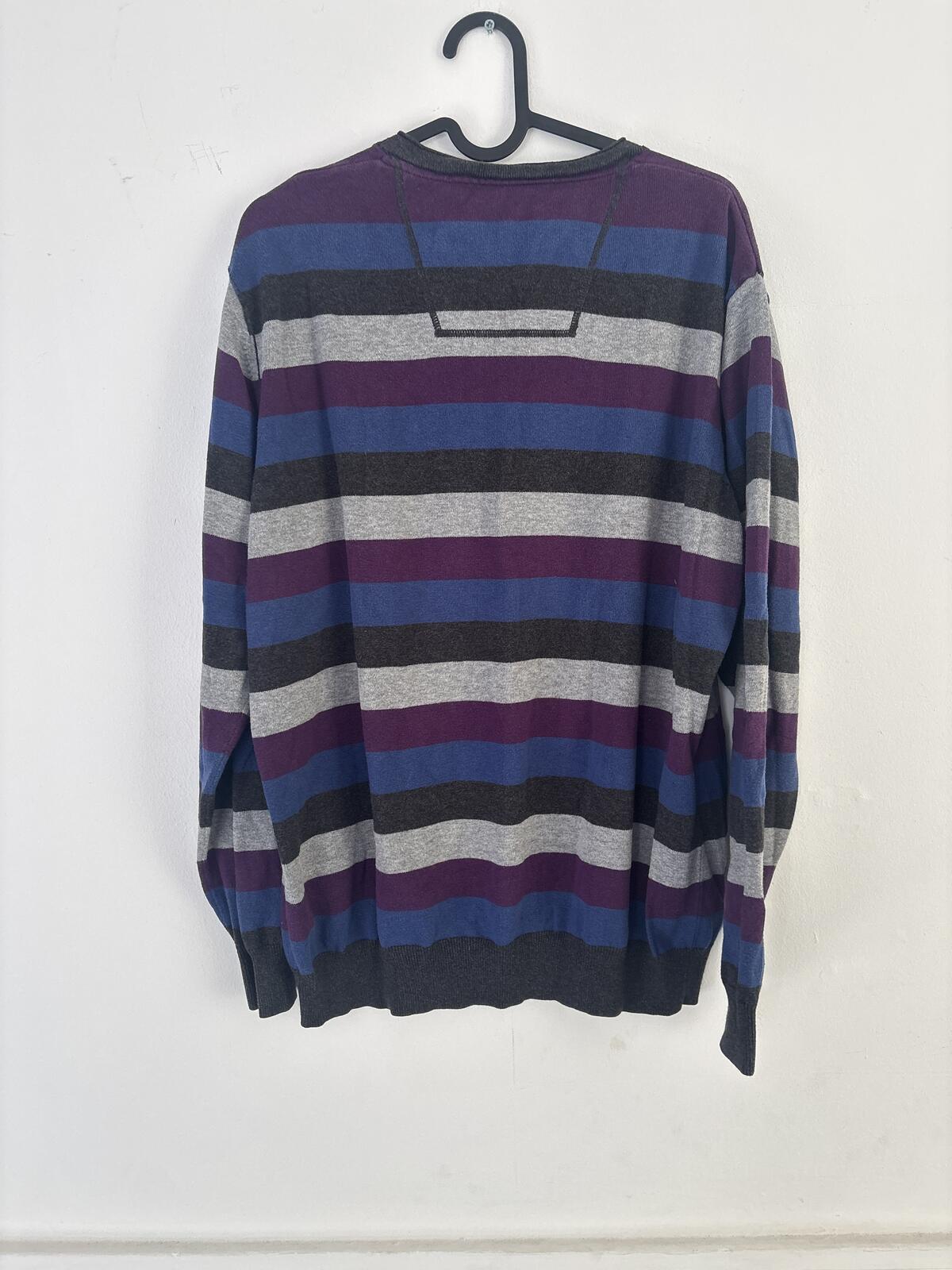 Rocha John Rocha Striped V-Neck Sweater Size L 100% cotton
