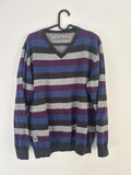 Rocha John Rocha Striped V-Neck Sweater Size L 100% cotton