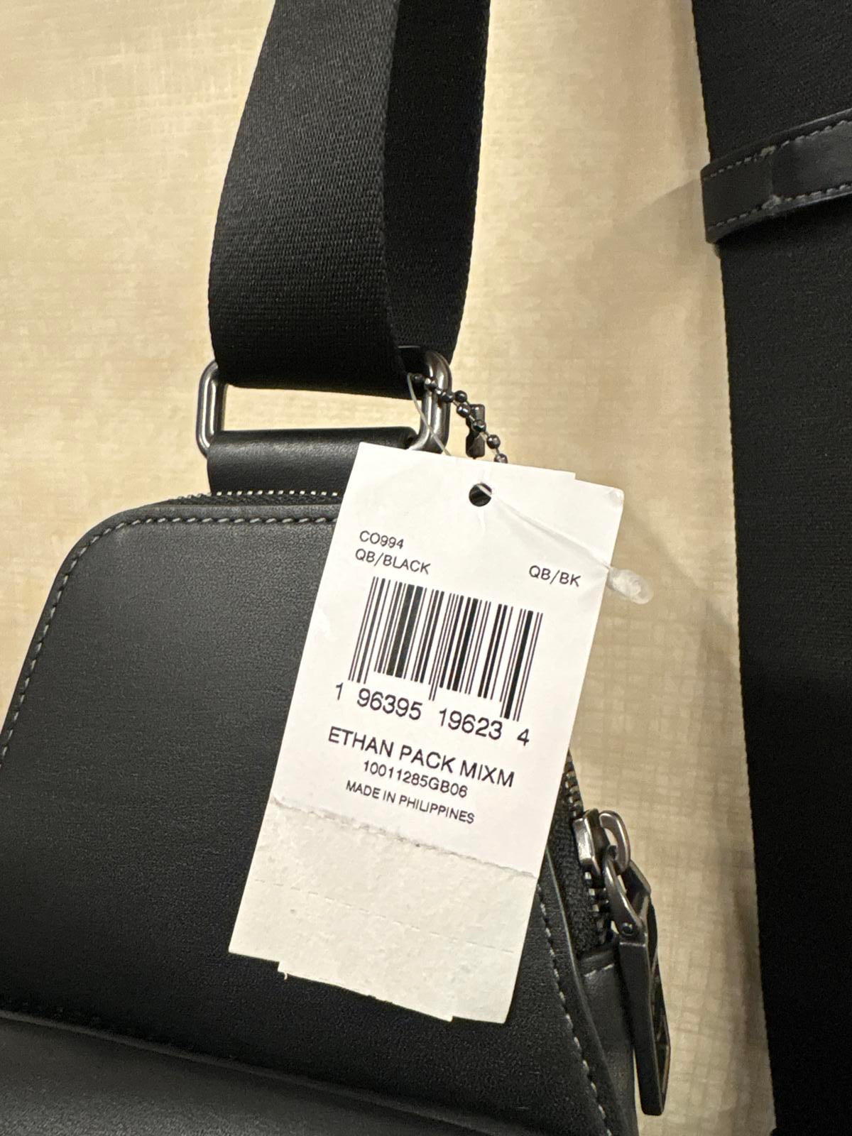 Coach Ethan pack Black leather Crossbody Sling Bag RRP £425 new with tags