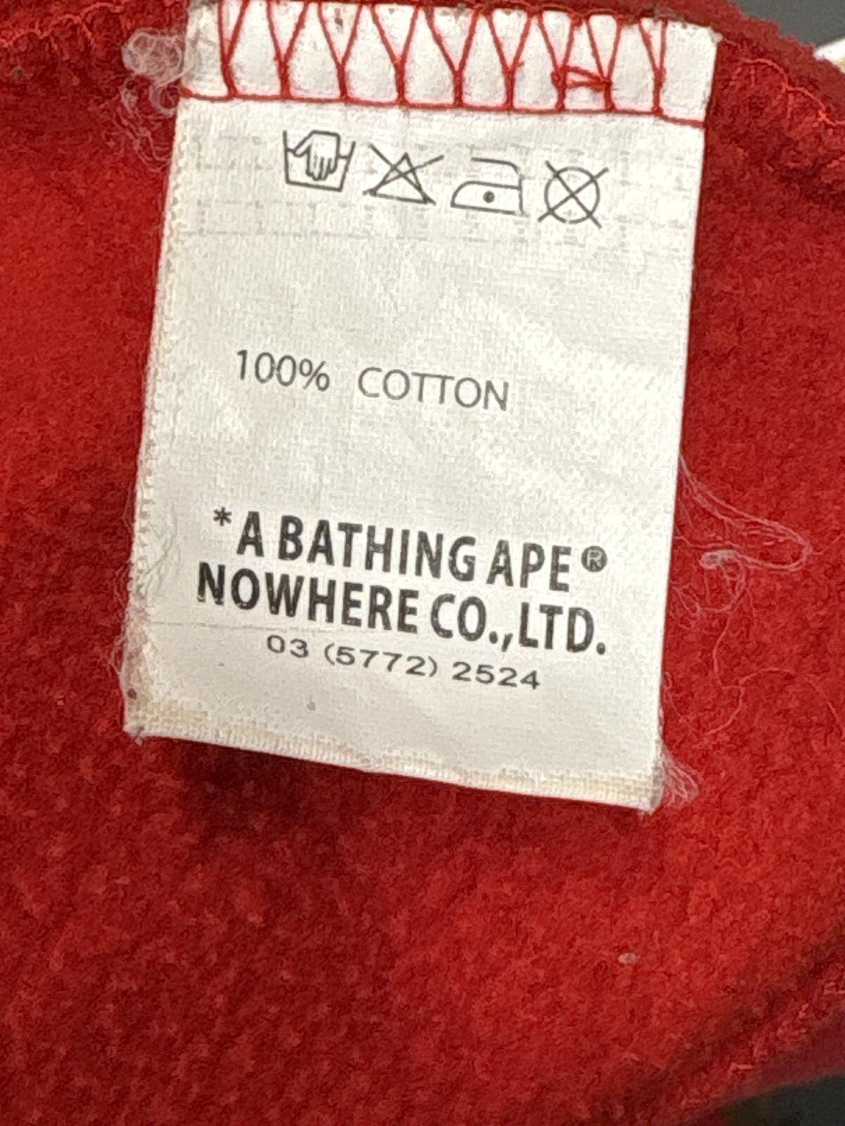 Bape a bathing ape Red full zip first shark Hoodie Camo Details size M